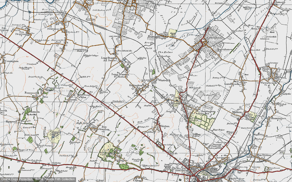 Old Map of Oakington, 1920 in 1920