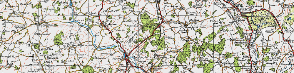 Old map of Oaklands in 1920