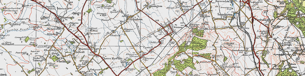 Old map of Oakley in 1919