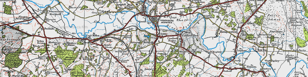 Old map of Oakley in 1919