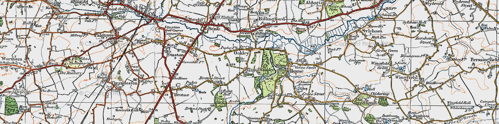 Old map of Oakley in 1921