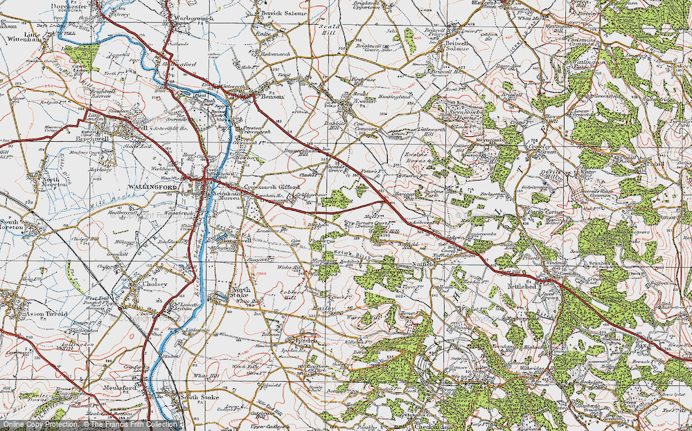 Old Map of Historic Map covering Wicks Wood in 1919