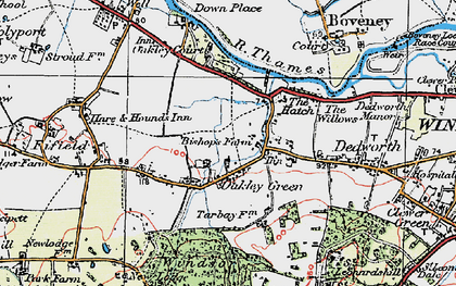 Old map of Oakley Green in 1920