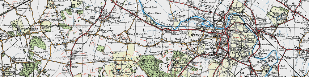 Old map of Oakley Green in 1920