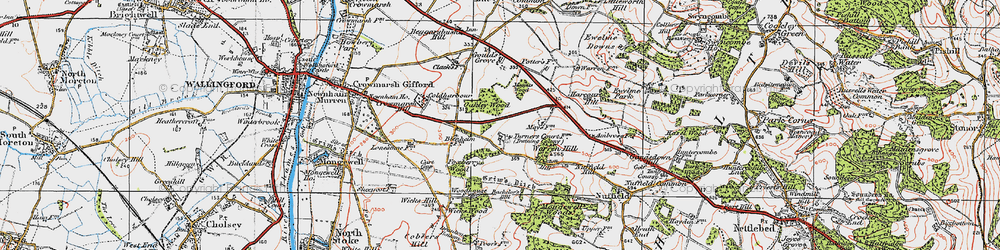 Old map of Oakley Wood in 1919