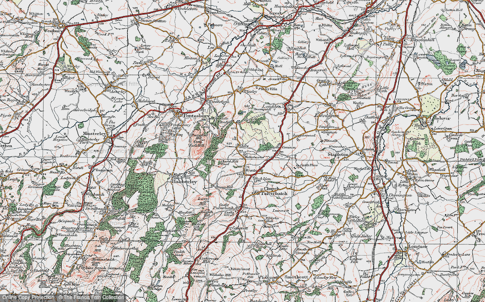 Old Map of Oaks, 1921 in 1921