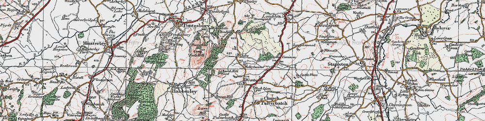 Old map of Longden Manor in 1921