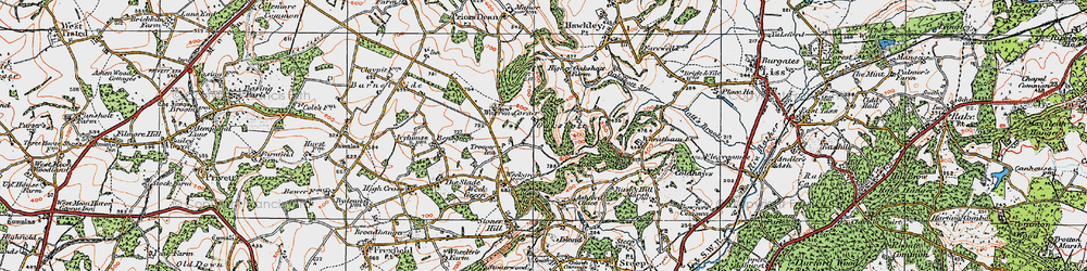 Old map of Wheatham Hill in 1919
