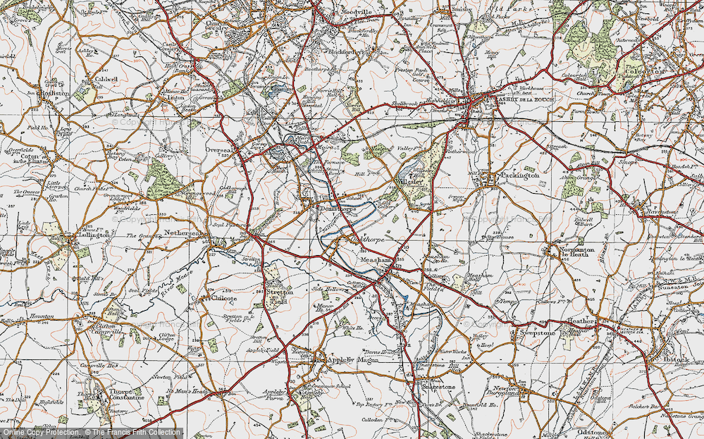 Old Map of Oakthorpe, 1921 in 1921