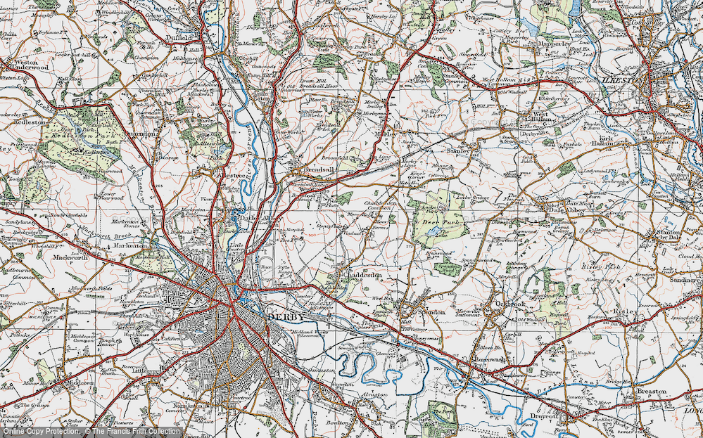 Old Map of Oakwood, 1921 in 1921