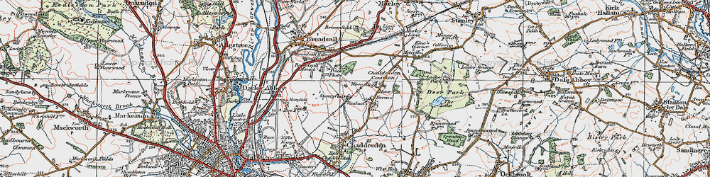 Old map of Oakwood in 1921
