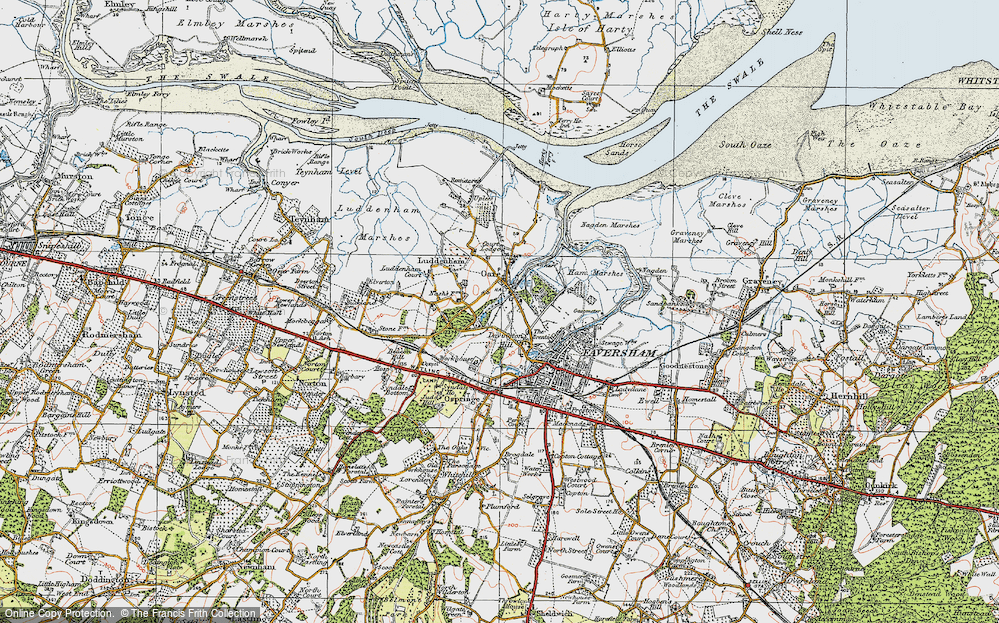 Old Map of Oare, 1921 in 1921