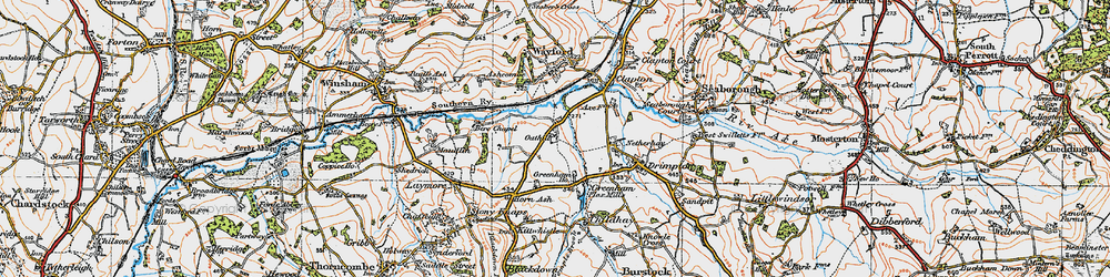 Old map of Oathill in 1919