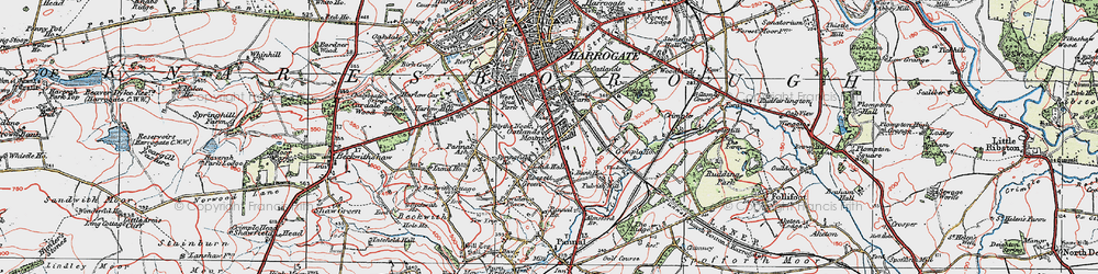 Old map of Oatlands in 1925