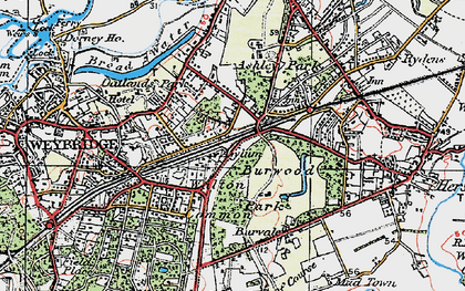 Old map of Oatlands Park in 1920