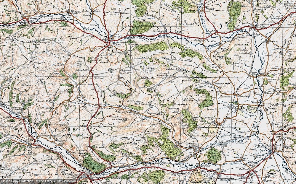 Old Map of Historic Map covering Black Hill in 1920