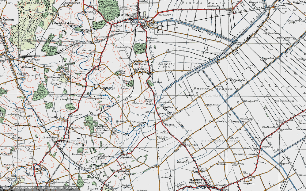 Old Map of Obthorpe Lodge, 1922 in 1922