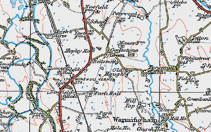 Old map of Occlestone Green in 1923