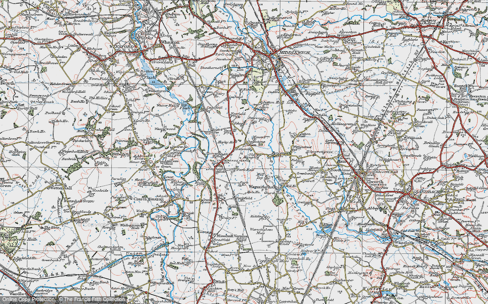 Historic Ordnance Survey Map of Occlestone Green, 1923