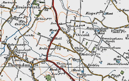 Old map of Occold in 1921