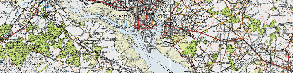 Old map of Ocean Village in 1919