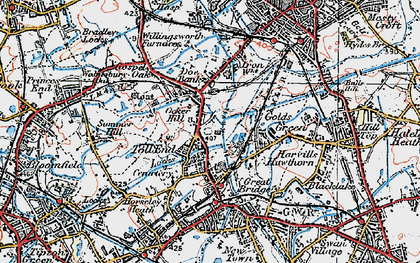 Old map of Ocker Hill in 1921