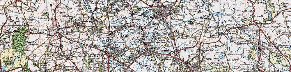 Old map of Ocker Hill in 1921