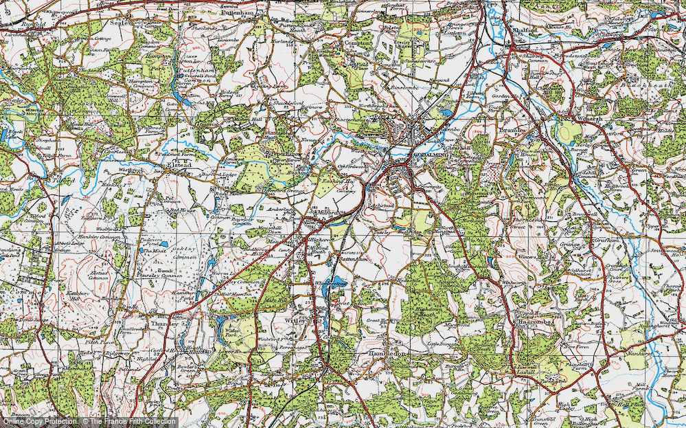 Old Map of Ockford Ridge, 1920 in 1920
