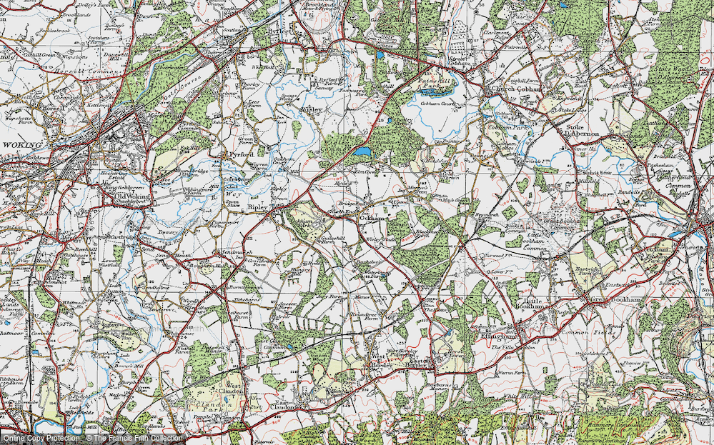 Old Map of Ockham, 1920 in 1920