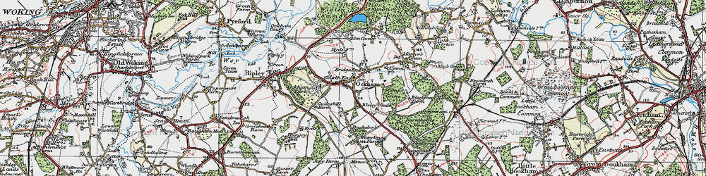 Old map of Ockham in 1920