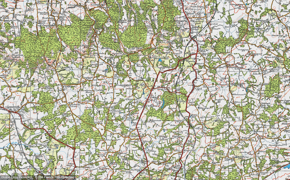 Old Map of Ockley, 1920 in 1920
