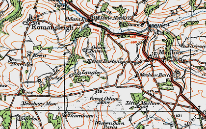 Old map of Odam Barton in 1919