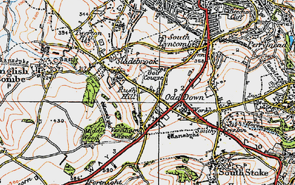 Old map of Odd Down in 1919