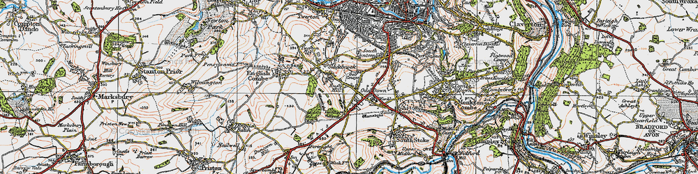 Old map of Odd Down in 1919