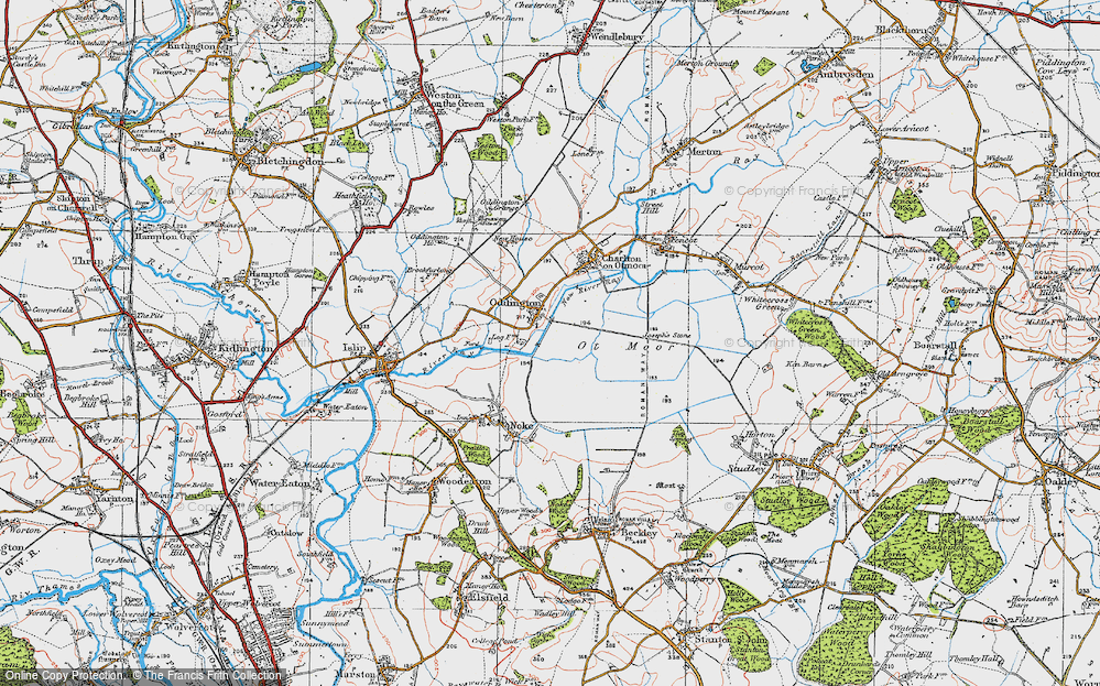 Old Map of Oddington, 1919 in 1919