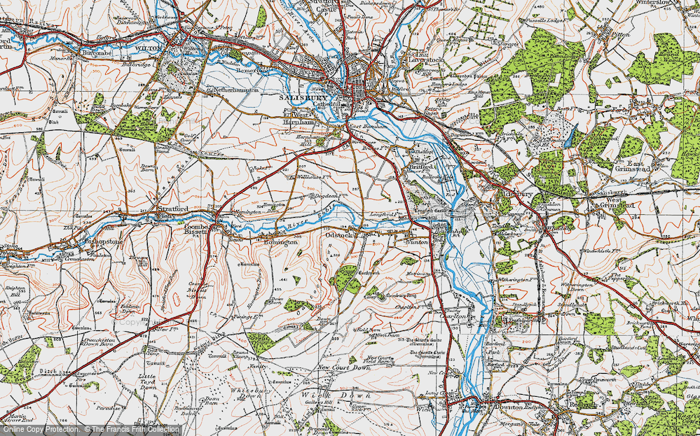 Old Map of Odstock, 1919 in 1919