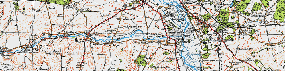 Old map of Odstock in 1919