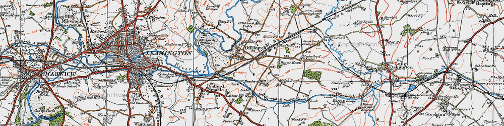 Old map of Offchurch in 1919