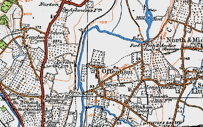 Old map of Offenham in 1919