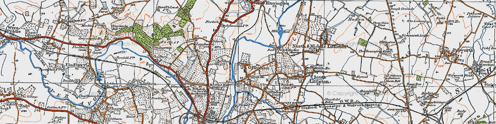 Old map of Offenham in 1919