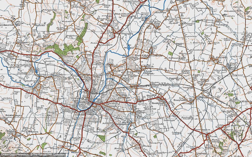 Old Map of Offenham Cross, 1919 in 1919