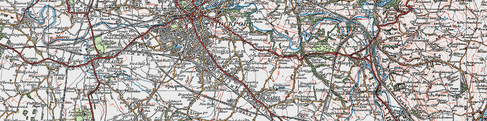 Old map of Offerton in 1923