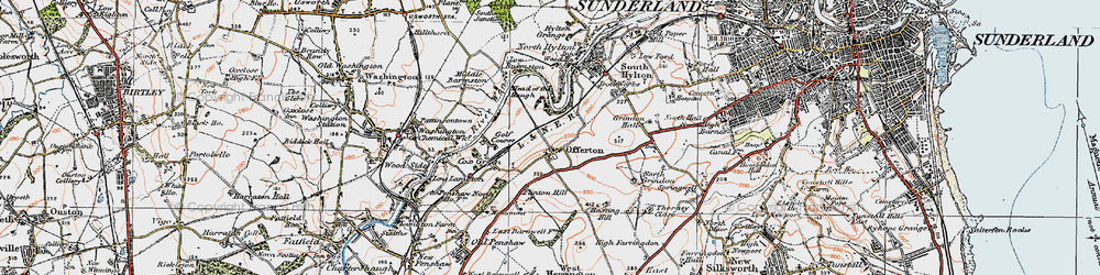 Old map of Offerton in 1925