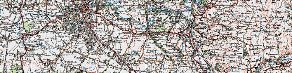 Old map of Offerton Green in 1923