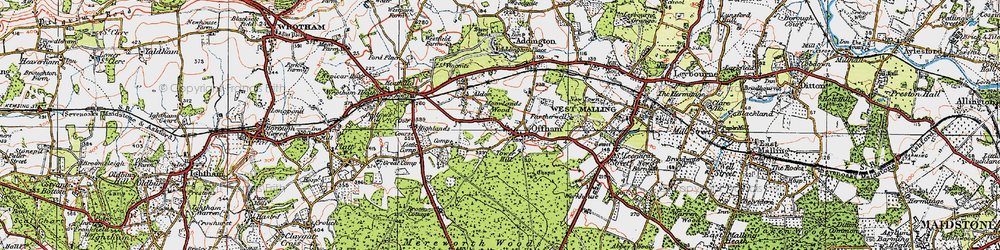 Old map of Aldon in 1920