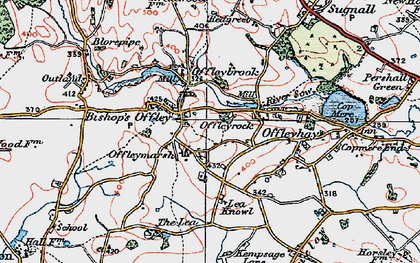 Old map of Offleyrock in 1921