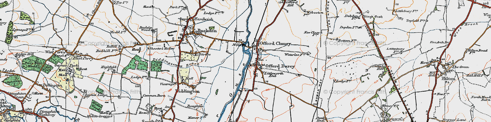 Old map of Offord D'Arcy in 1919