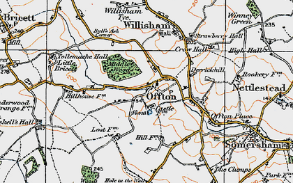 Old map of Offton in 1921