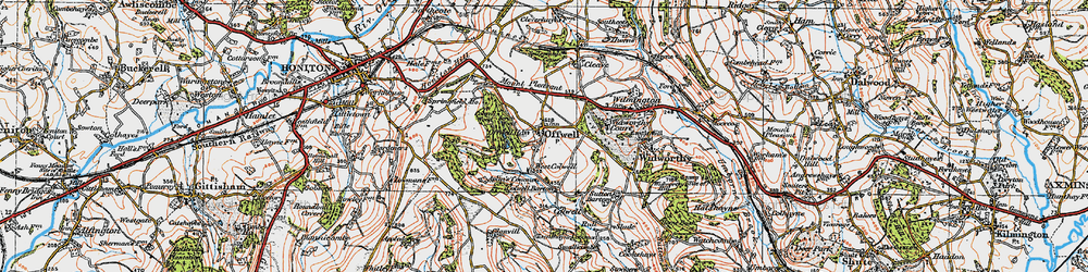 Old map of Offwell in 1919