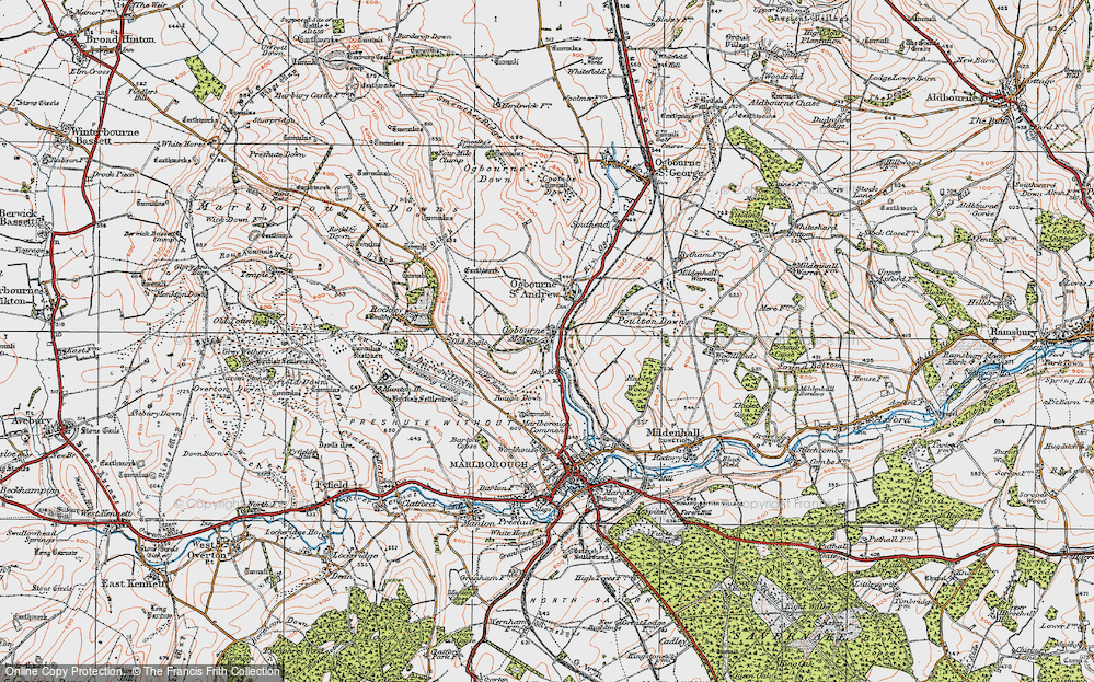 Old Map of Ogbourne Maizey, 1919 in 1919